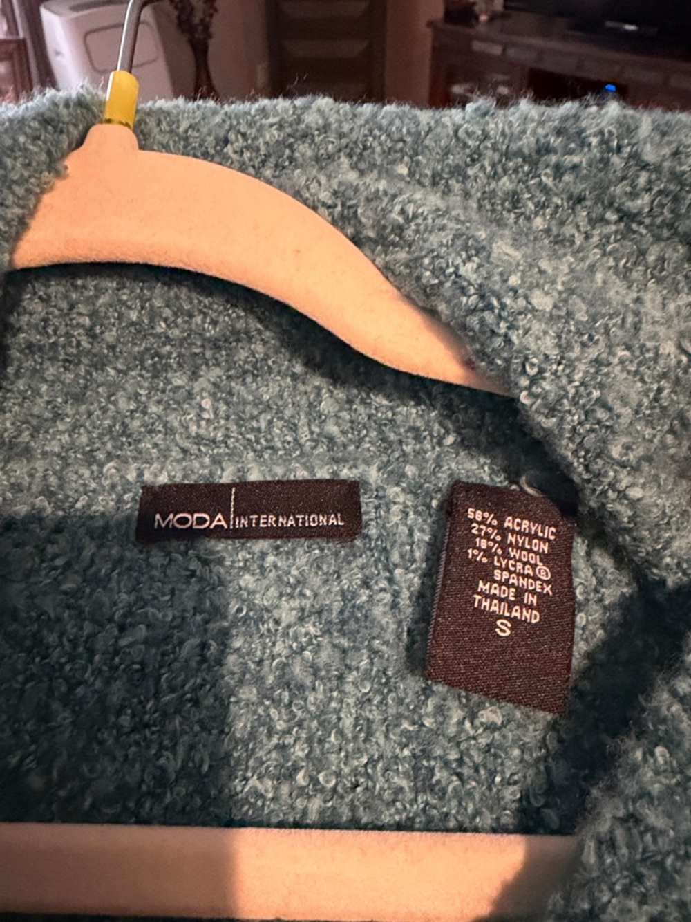 Moda International Teal Bouclé Open-Front Waterfall Cardigan - Picture 3 of 3